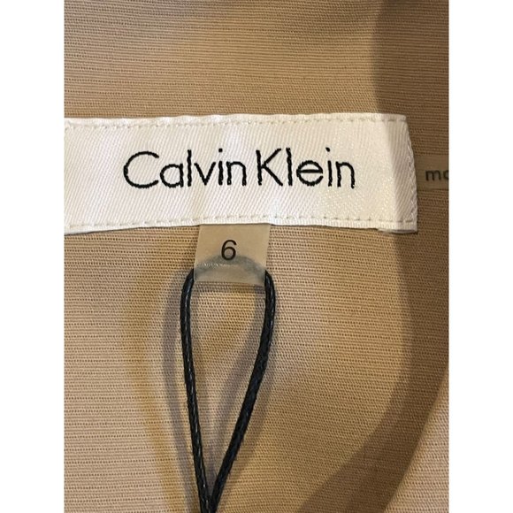 Calvin Klein Womens Sheath Dress Studded Detail Round Neck Back Zip Beige Size 6 - Picture 6 of 7